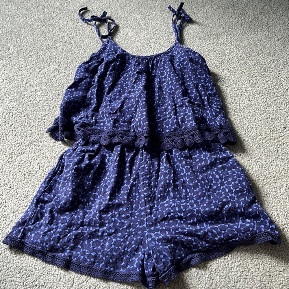Aerie Shoulder Tie Flowy Romper